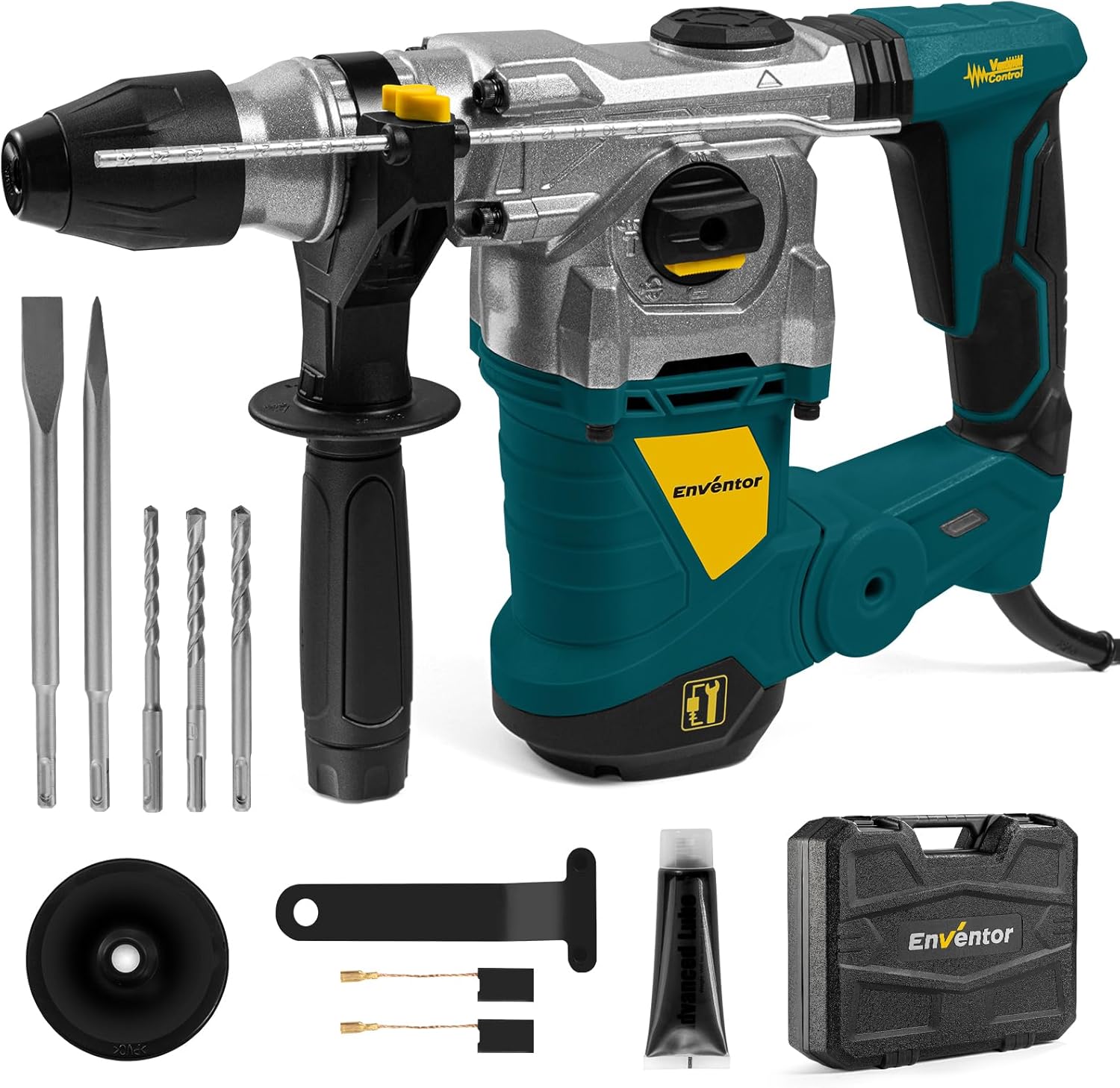 Enventor 1-1/4 Inch SDS-Plus Rotary Hammer Drill for Concrete
