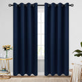 COSVIYA Grommet Blackout Navy Blue Curtains 96 in - Thick Insulated