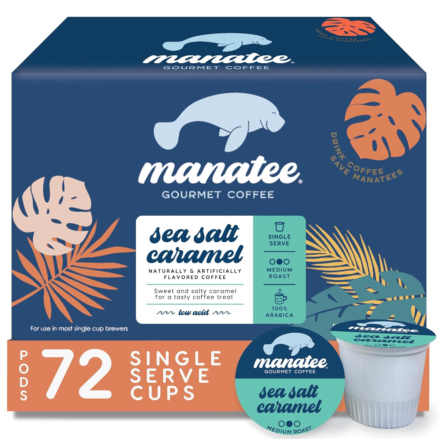 Manatee Gourmet Coffee Sea Salt Caramel Pods for Keurig Brewers