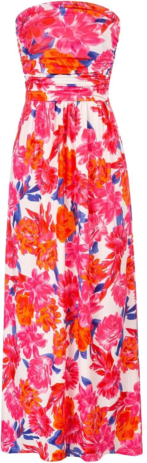 Stylish Strapless Maxi Dress with Pockets for Women