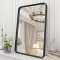 16x24 in Black Metal Framed Bathroom Mirror with Rounded Corners