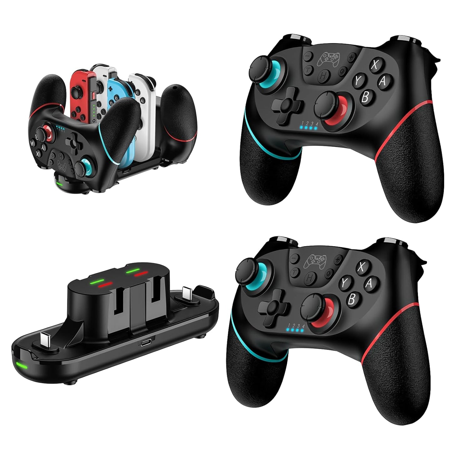 Wireless Switch Pro Controllers with Charging Dock for Gaming