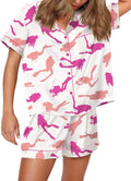 Stylish Satin Pajamas Set for Women with Sport Ball Motif