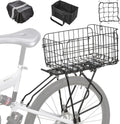 Rear Bike Rack with Basket - Folding Cargo Rack with Waterproof Bag
