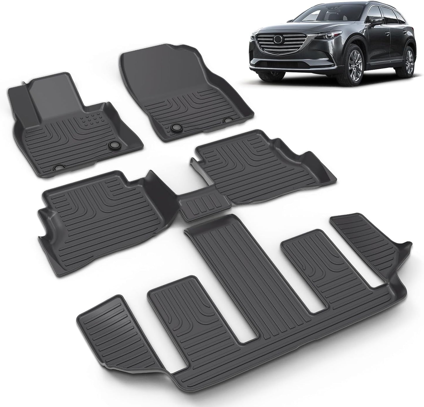 All Weather Car Floor Mats for Mazda CX-9 2020-2023 Models