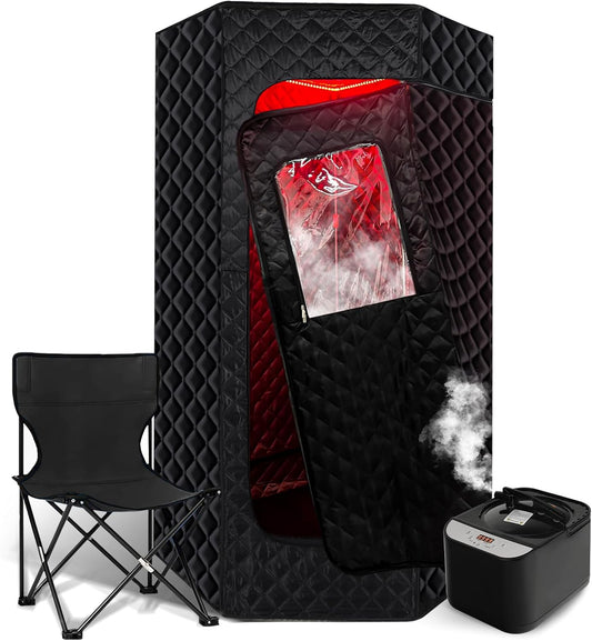 Portable Hexagon Sauna with Red Light Therapy