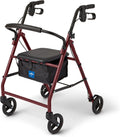 Medline Steel Rollator Walker for Adult Mobility Impairment