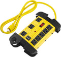 Heavy Duty Metal Power Strip with USB 8 Outlets 25 ft - Yellow