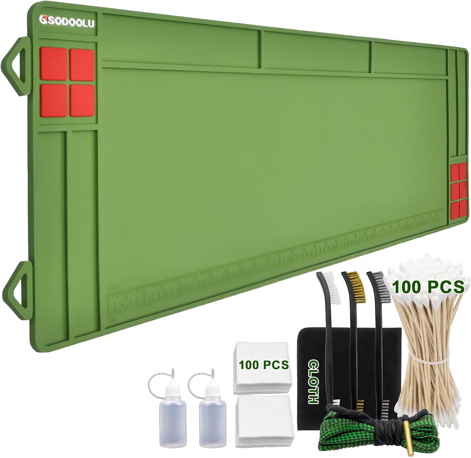 Gun Cleaning Mat with Magnetic Points & Compartment Slots
