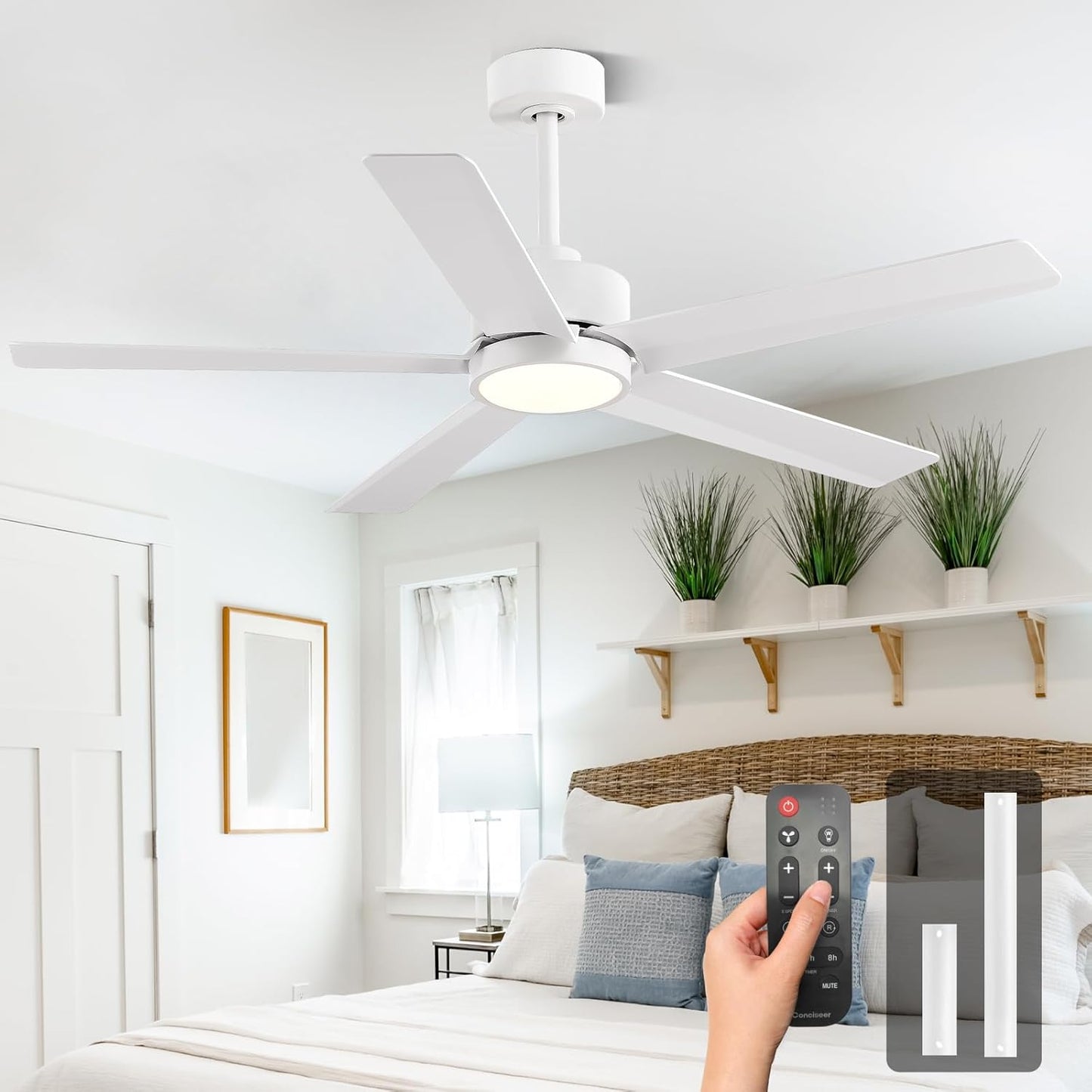 Modern Ceiling Fans with Lights - 52 Inch Remote Control Design