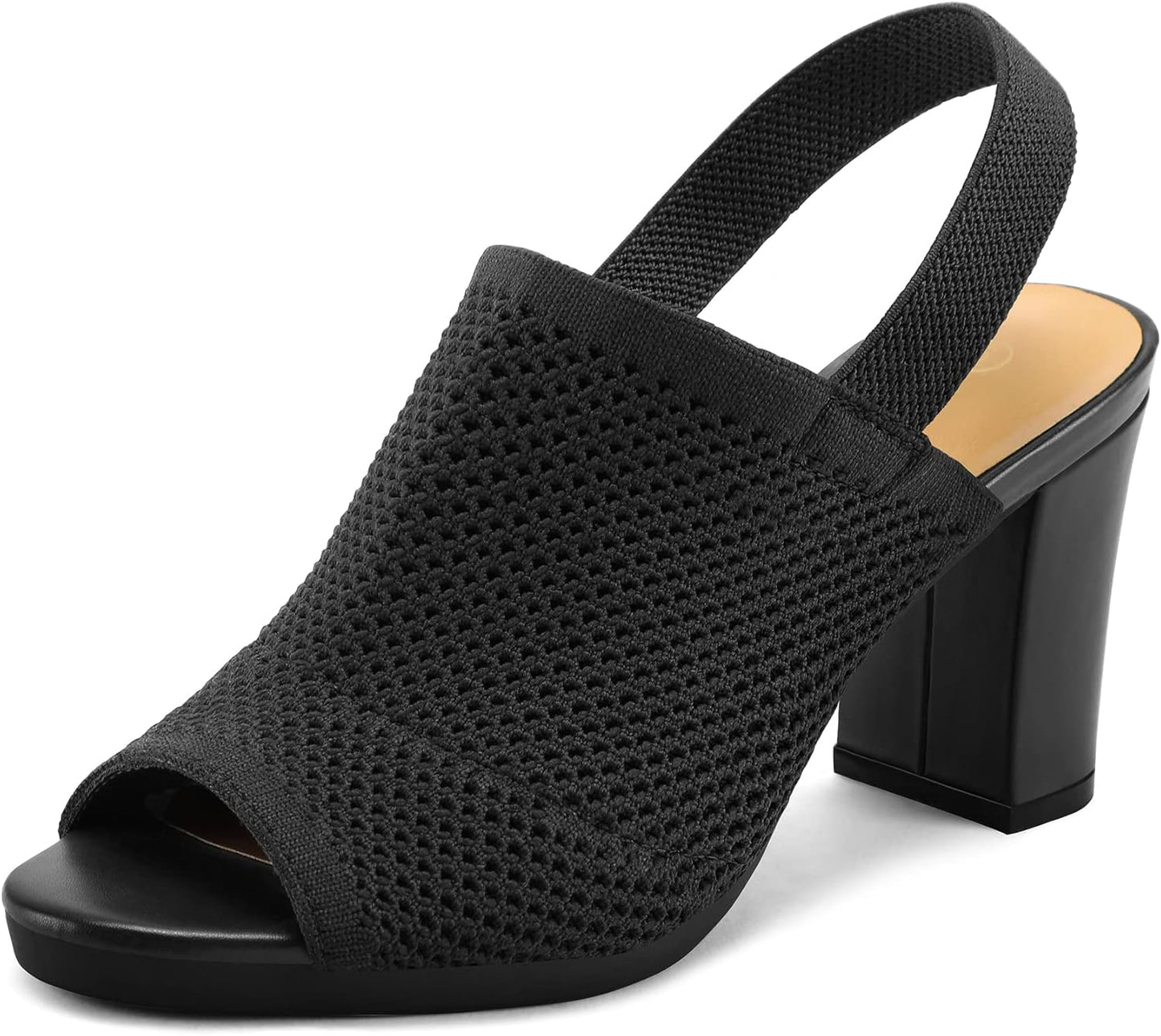 mysoft Women's Knit Chunky Block High Heels for All Occasions