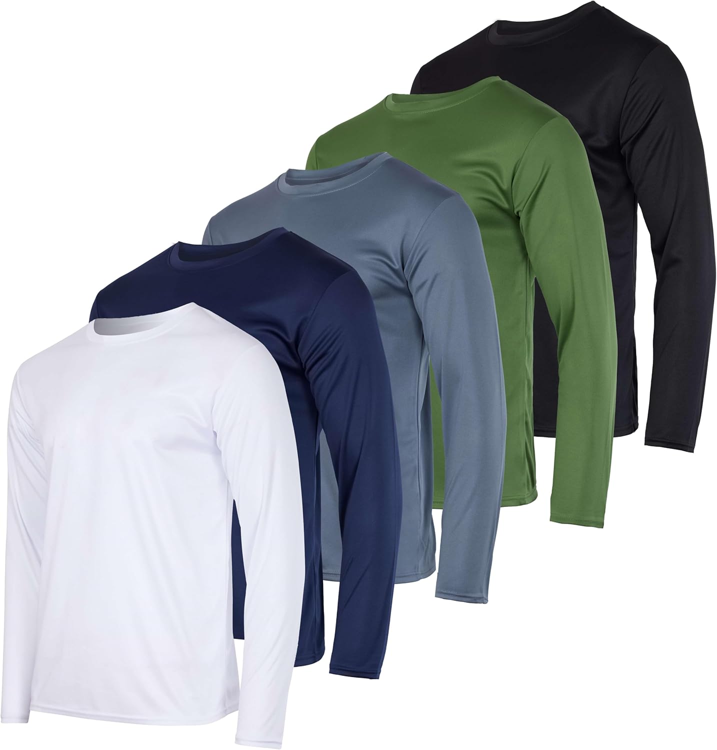 Real Essentials Men's Mesh Quick Dry Long Sleeve T-Shirt Pack