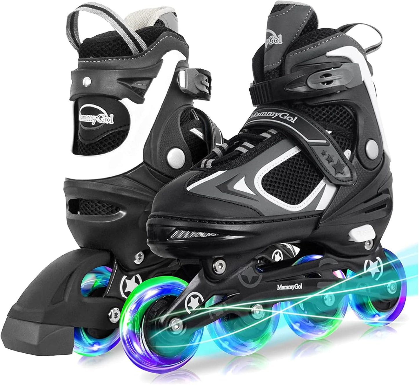 MammyGol Adjustable Inline Skates for Kids with Light Up Wheels