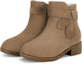 Kids Tie Knot Ankle Boots Chunky Low Block Heel Chelsea Booties