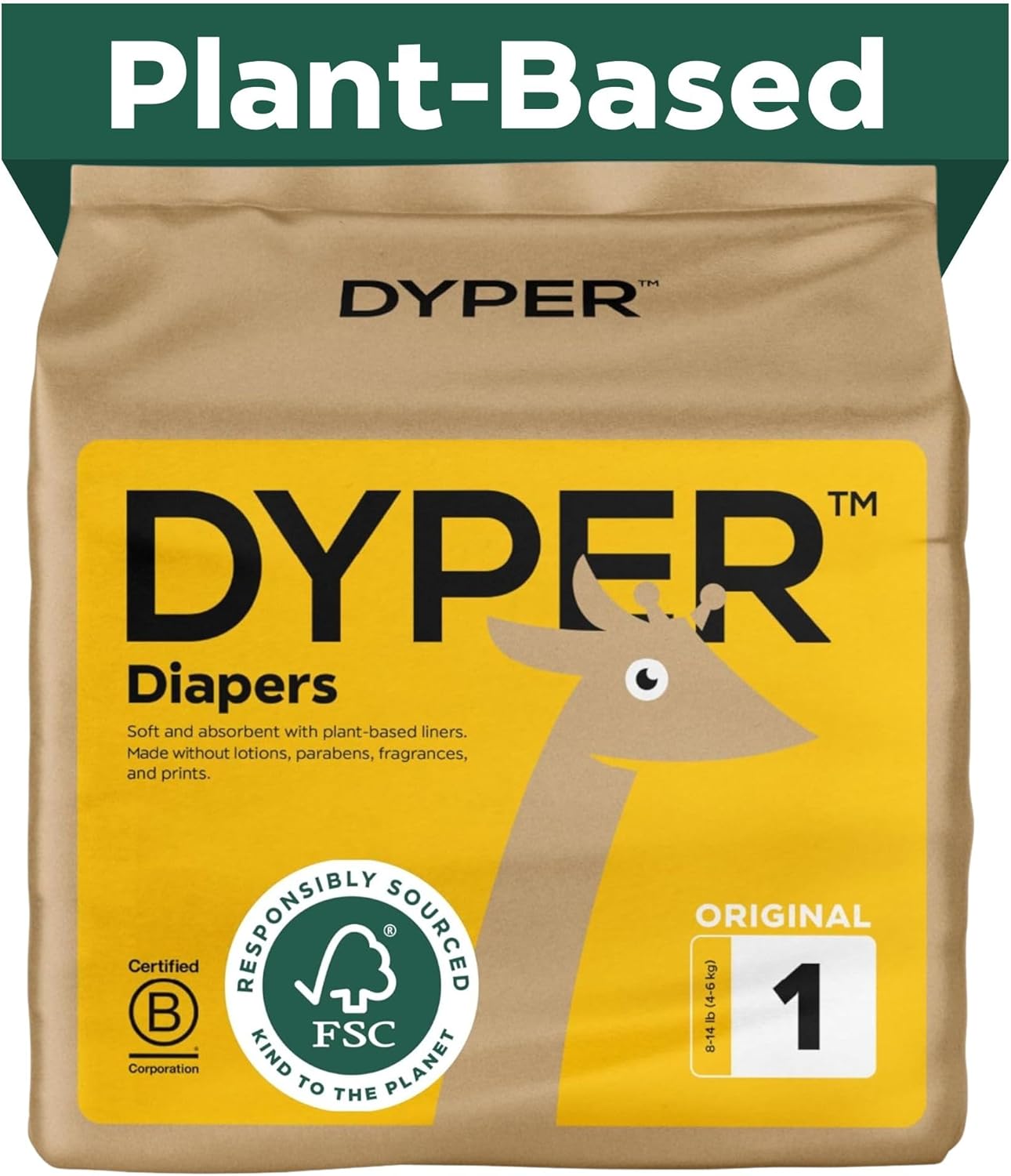 Plant-Based DYPER Baby Diapers | Honest & Hypoallergenic | Day & Night