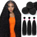 12A Deep Wave Human Hair Bundles 22 24 26 in - Soft, Tangle-Free Weave