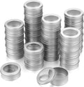 2 Ounce Round Tin Cans with Clear Lid - 200 Pack for Crafts & Storage