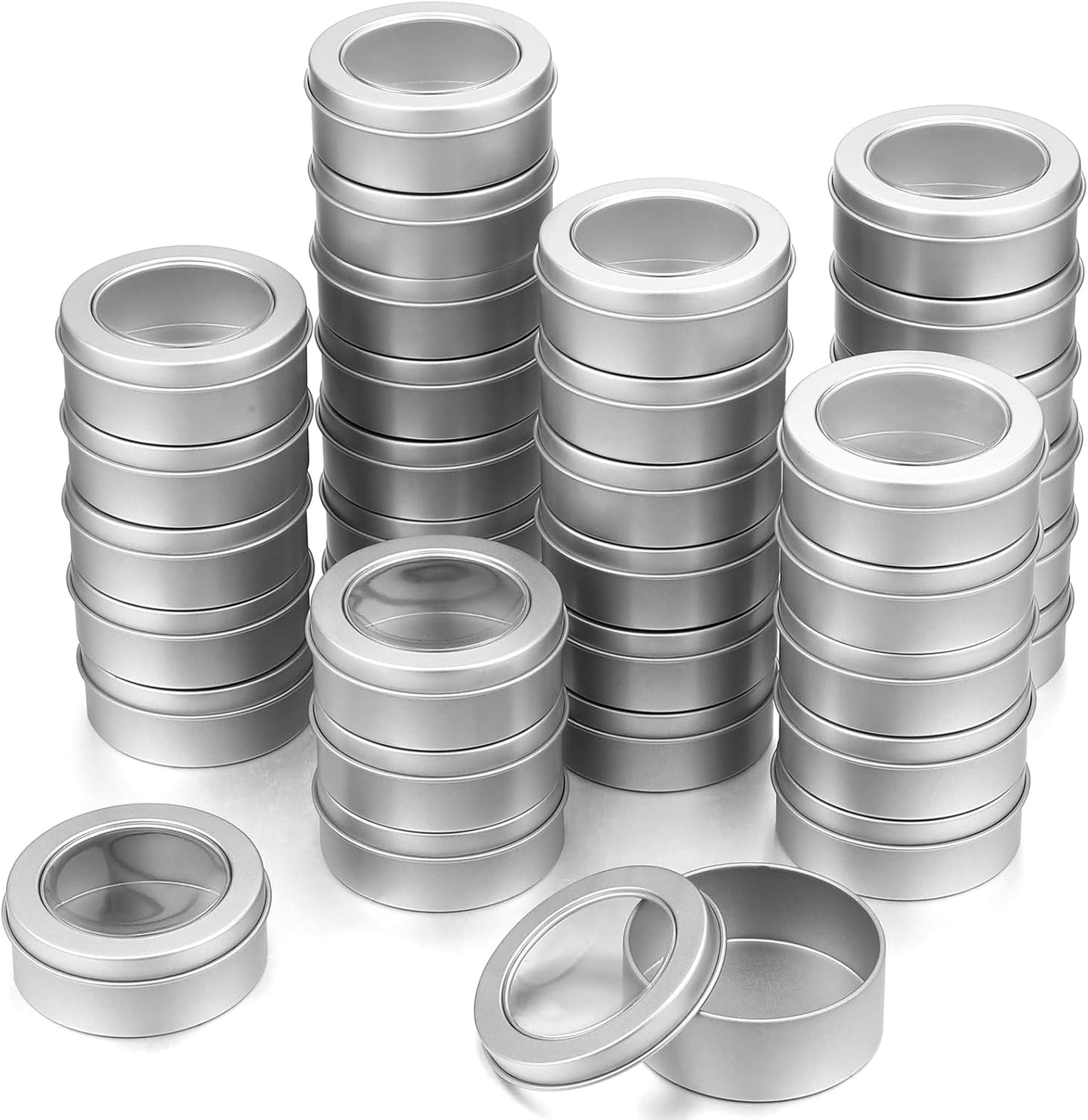 TecUnite 200 Pack 2 Ounce Metal Tin Cans for Candles and Crafts