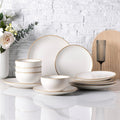 Ceramic Dinnerware Set for 4, 12 Pieces - Reactive Glaze Stoneware