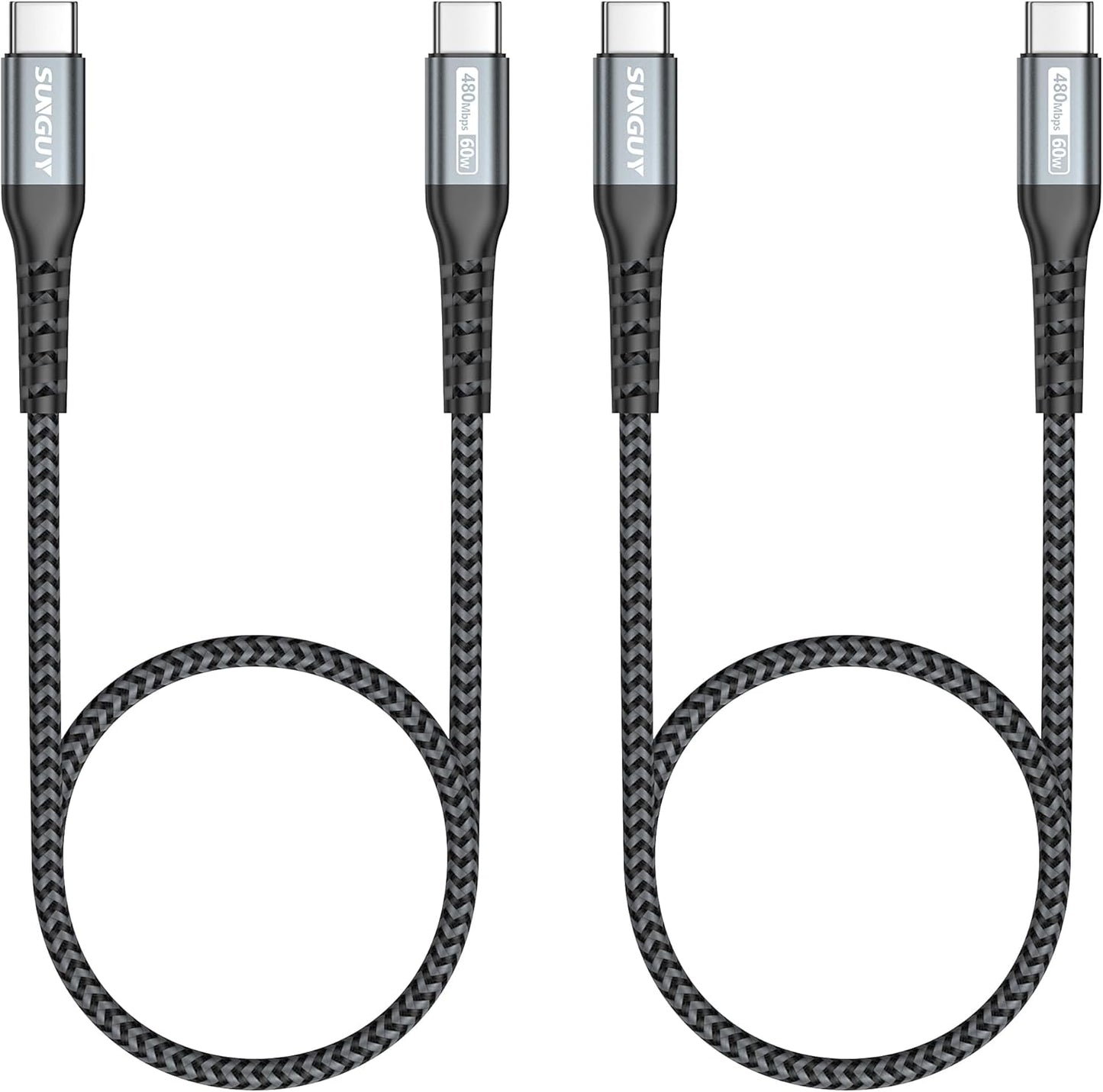 Fast Charge 60W USB C Cable [2Pack] for Samsung, MacBook, iPad