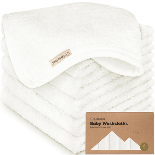KeaBabies Bamboo Baby Washcloths - Soft & Gentle