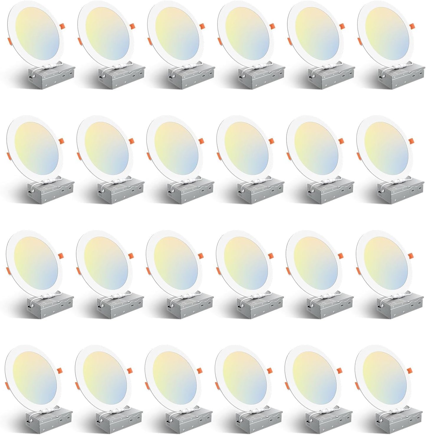 Ultra-Thin 8 Inch LED Recessed Ceiling Light - 24 Pack
