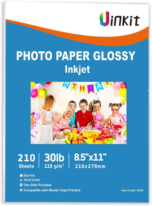 Glossy Inkjet Photo Paper 8.5x11 - Vibrant Print Quality