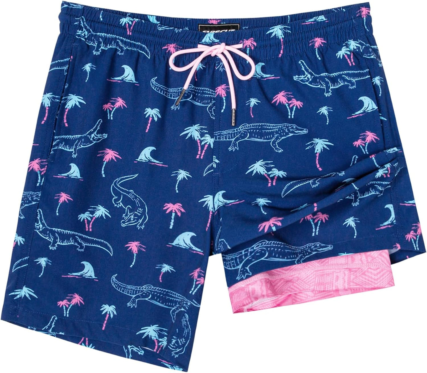 SURF CUZ Mens Swim Trunks with Compression Liner for Comfort