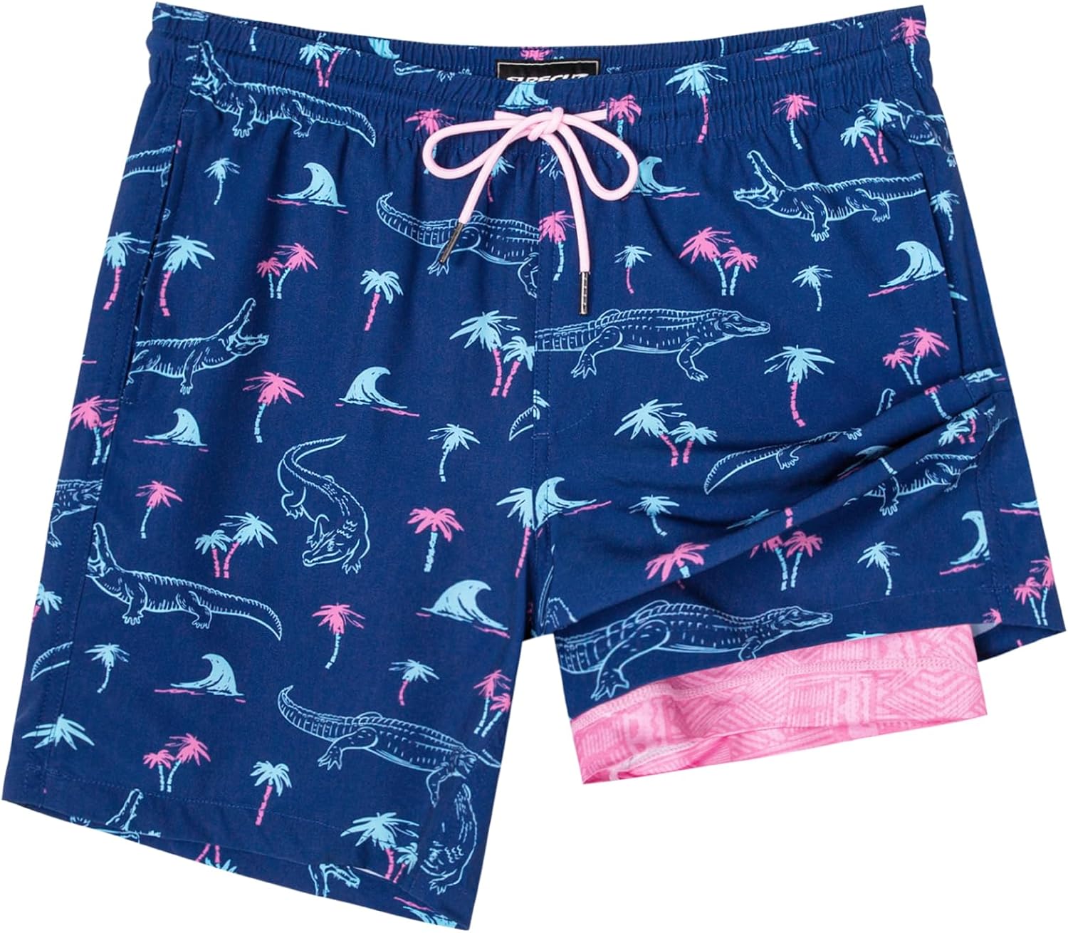 SURF CUZ Mens Swim Trunks with Compression Liner for Comfort