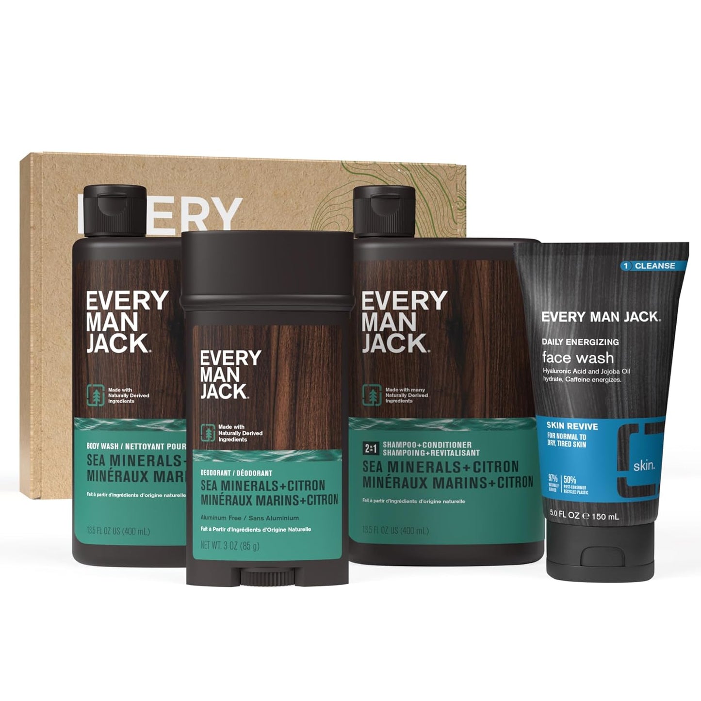 Every Man Jack Mens Sea Minerals Gift Set for Ultimate Care