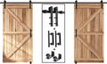 EaseLife 16 ft Double Sliding Barn Door Track and Handle Kit - Smooth