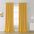 DUALIFE Yellow Blackout Curtains 108 in Panels - Thermal Privacy