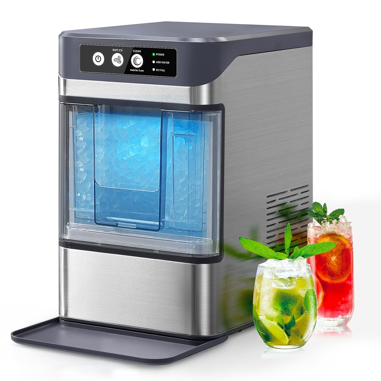 Nugget Ice Maker Countertop for Home and Office Use