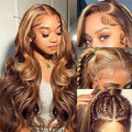 24 in Honey Blonde Ombre Highlight Lace Front Wig - Natural Body Wave