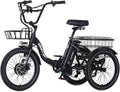 Electric Tricycle for Adults with Removable Battery and Basket