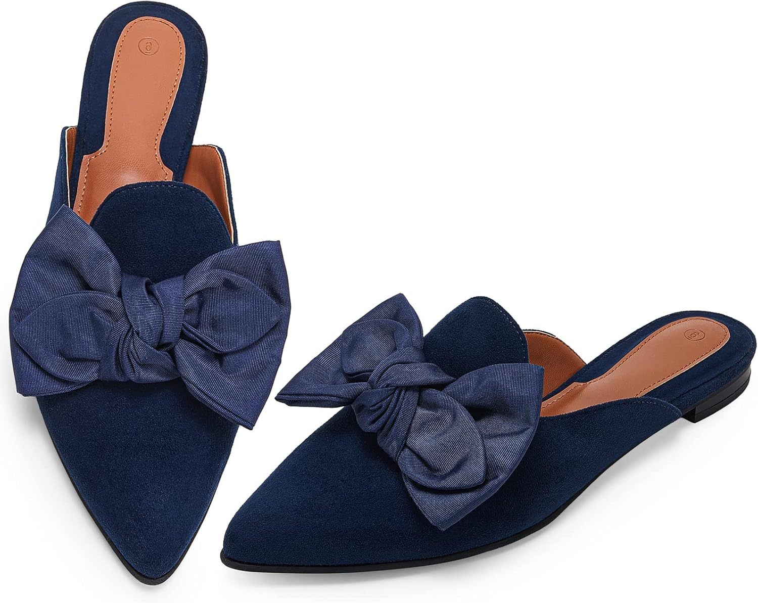 Rilista Mules for Women Slip On Comfortable Pointed Toe Loafers