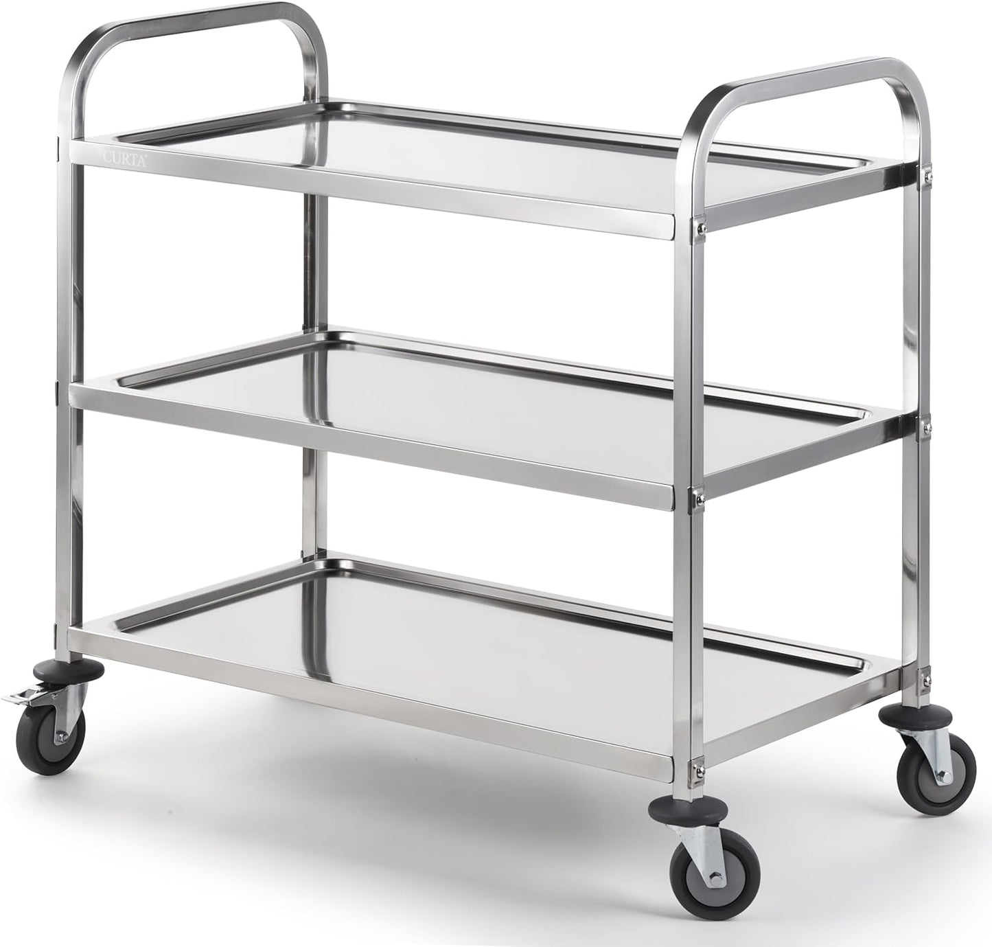 CURTA Stainless Steel Serving Trolley for Kitchen Utility Needs
