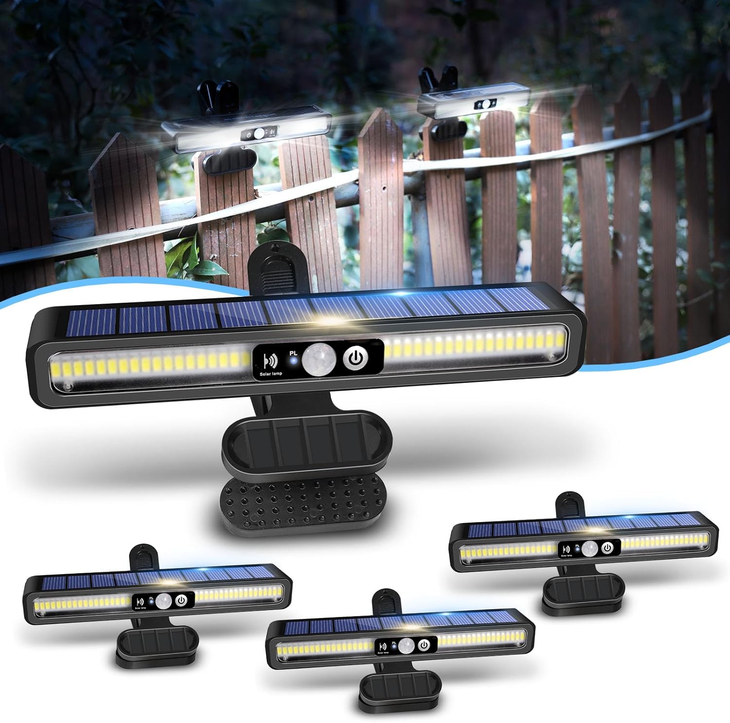 Clip On Solar Motion Lights Outdoor Waterproof for Security