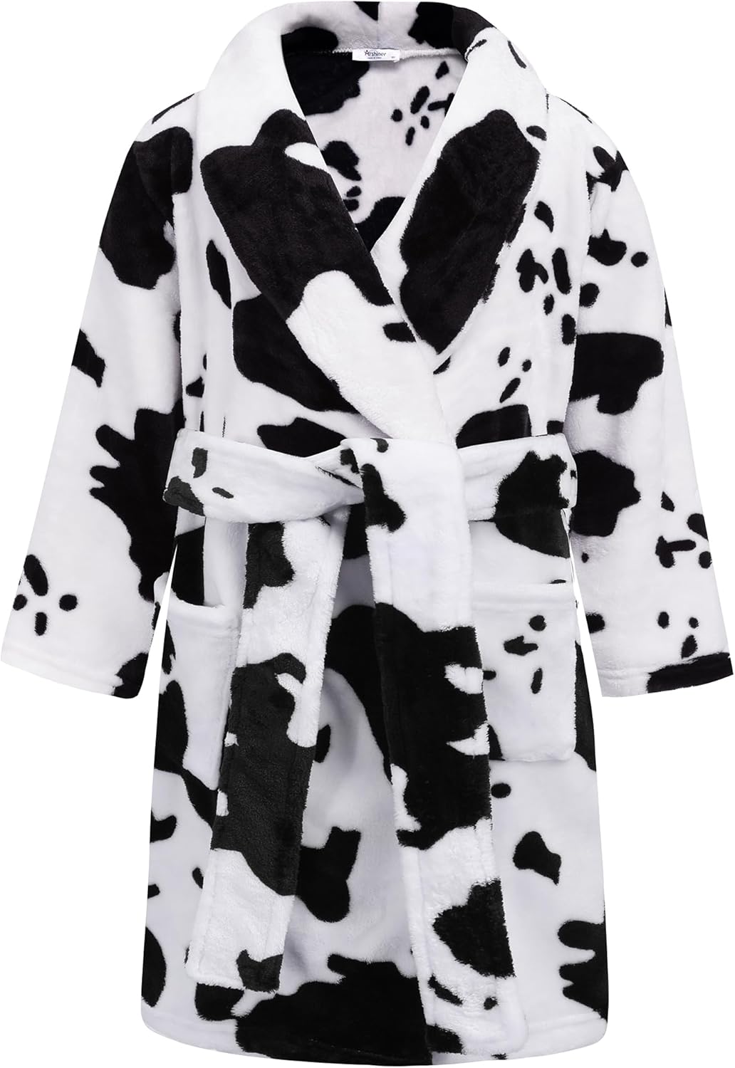 Arshiner Boys Girls Flannel Bathrobes Soft Fuzzy Hooded Robe