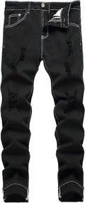 Men's Slim Fit Stretch Ripped Skinny Jeans - Comfortable Stretch Fit 2