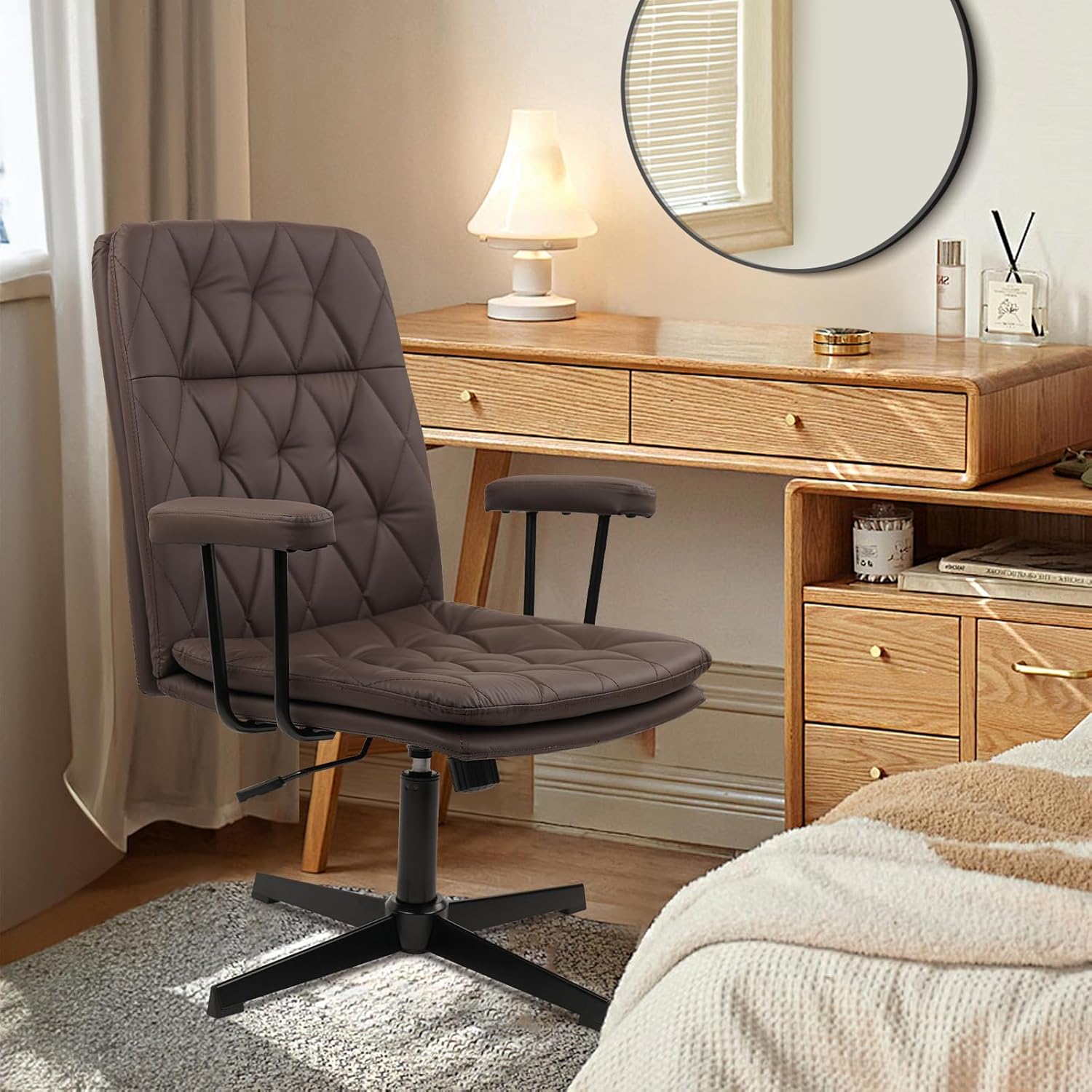 CLATINA Leather Office Chair - Modern, with Arms