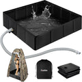 Upgraded Portable Shower Pan 41in x 41in x 10in - Foldable Outdoor
