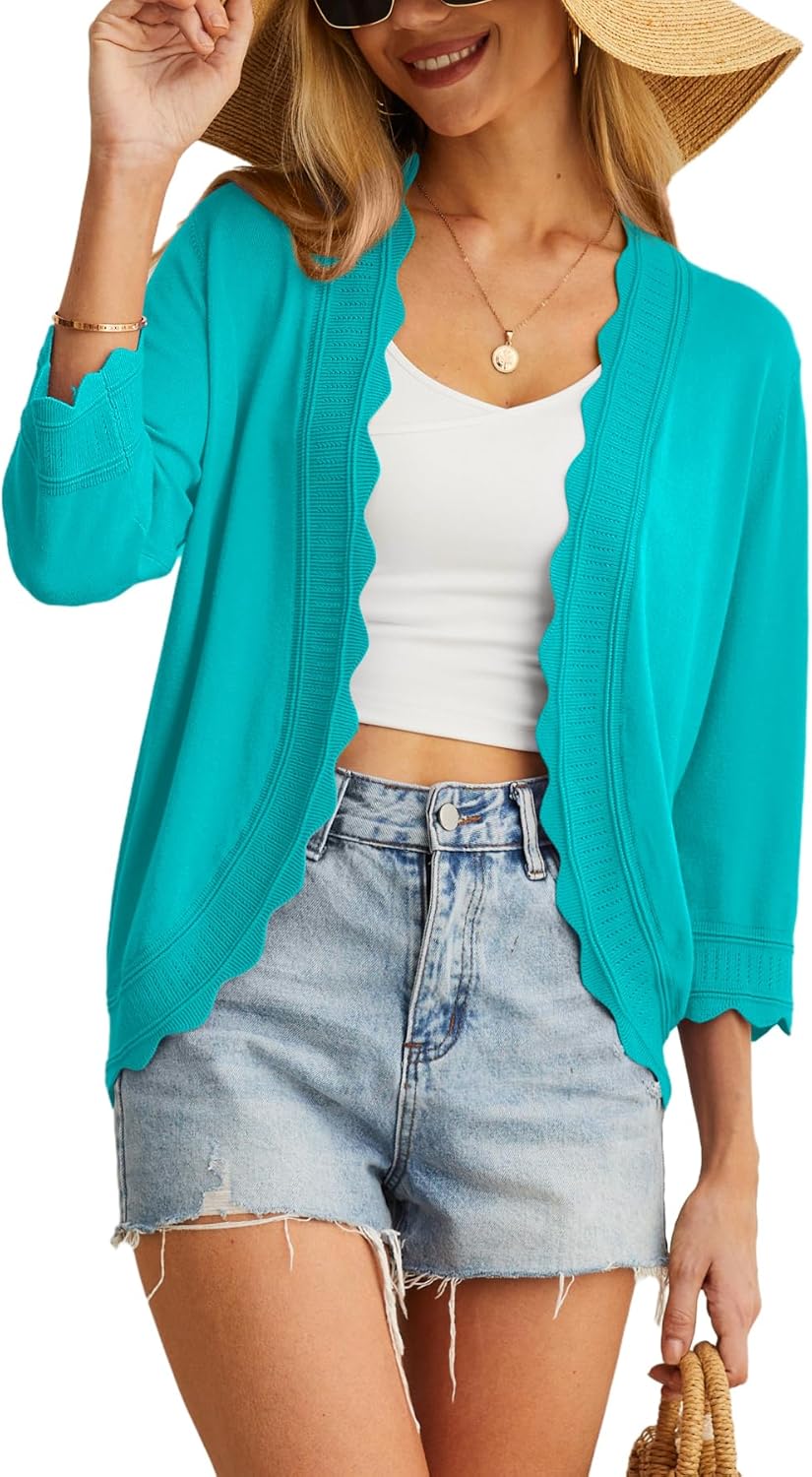 GRECERELLE Women's 3/4 Sleeve Summer Cardigan for Stylish Comfort