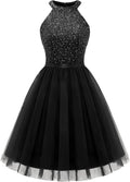 Dressystar Women's Short Halter Cocktail Party Dress - Sparkling