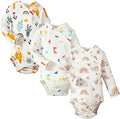 DEFAHN Baby Side Snap Bodysuit Kimono Onsies 3-Pack Cotton