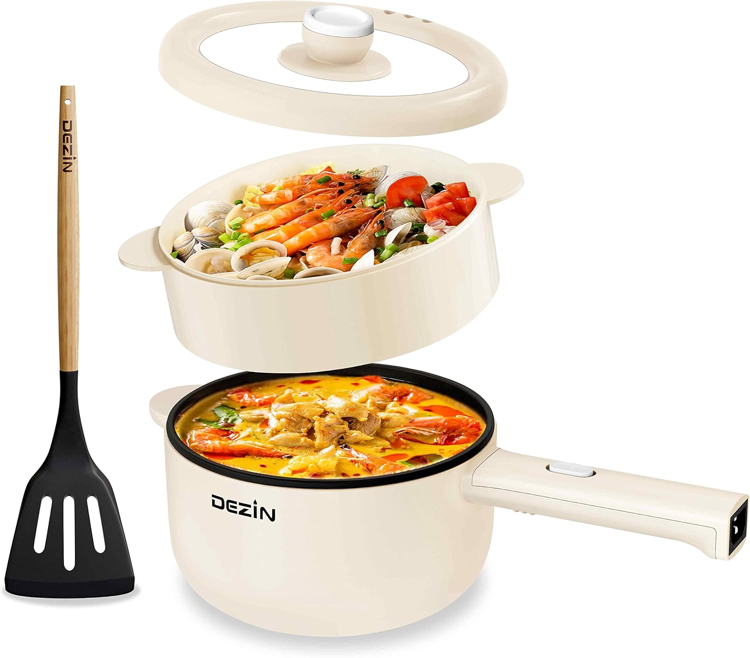 Dezin Electric Cooker 2L Non-Stick Saute Pan for Easy Cooking