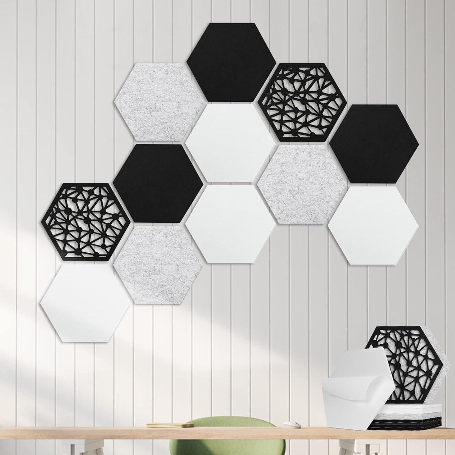 12 Pack Self-adhesive Acoustic Panels for Sound Absorption