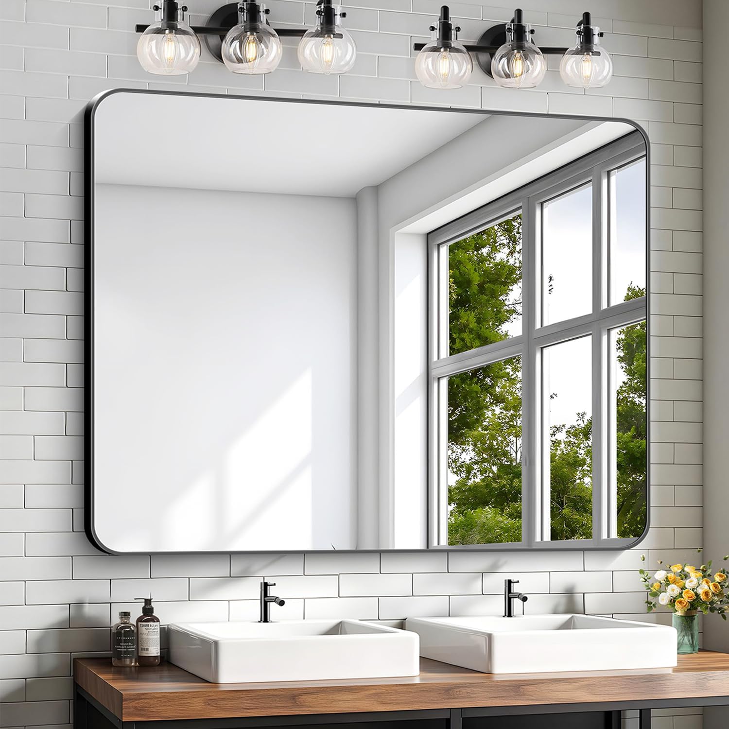 KOCUUY 40x48 Large Rectangle Vanity Mirror with Modern Design