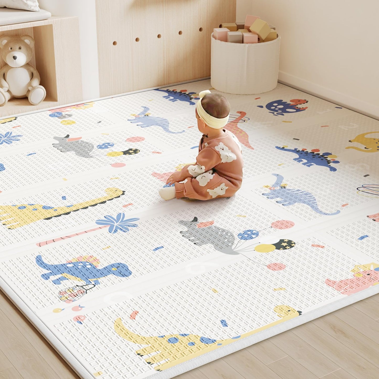 Baby Play Mat Foldable Soft Foam Waterproof Crawling Mat 70inx78