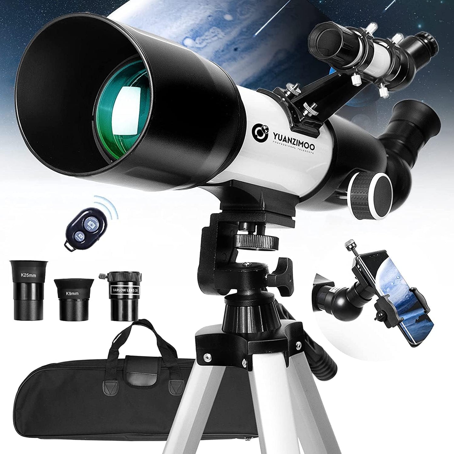 70 mm Aperture Portable Telescope for Stargazing and Viewing